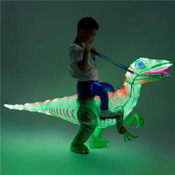 Inflatable Dinosaur Costume with LED Lights,Vivid Funny Inflatable - Picture 1 of 7